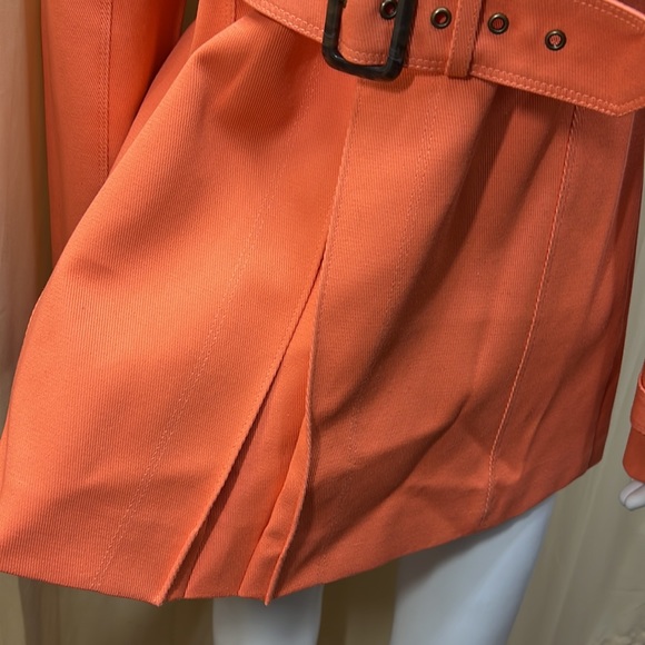 Wilson Leather Black Rivet Tangerine Line Long Trench  Coat - Picture 5 of 13